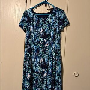 Roz & Ali Blue Floral Midi Dress